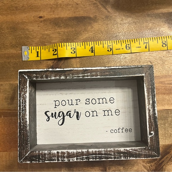 Rustic Brown and White Wooden Coffee Bar Sign - Picture 4 of 5